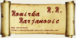 Momirka Marjanović vizit kartica